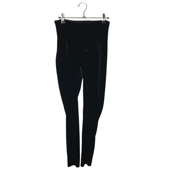 Assets Spanx Pants Women's Size Large Black Velvet Red Hot Label Stretch - Picture 1 of 6